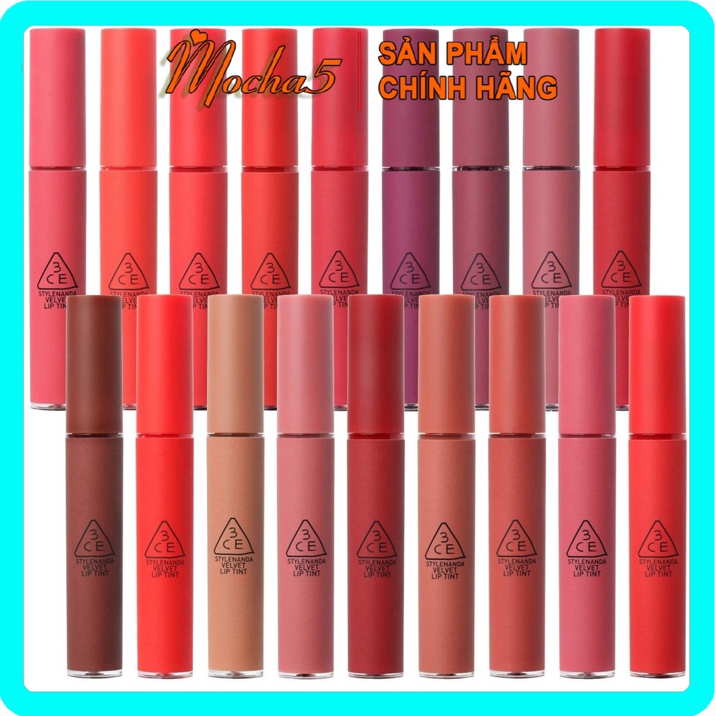 Son kem lì 3CE VELVET LIP TINT cực nhẹ môi (Auth - Sẵn đủ màu )