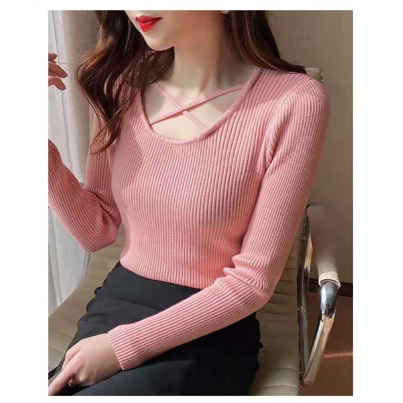 NRVP Áo Sweater Dệt Kim Dài Tay Thiết Kế Mới Thời Trang Theo Phong Cách Hàn Quốc Cho Nữ