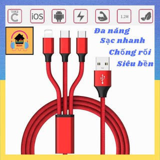 Cáp Sạc dây 3 đầu usb đa năng 3 đầu chất lượng tốt siêu bền
