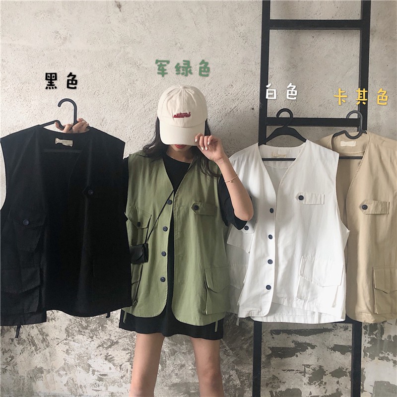 Áo Khoác Không Tay Dáng Rộng Phong Cách Retro Dành Cho Nữ | BigBuy360 - bigbuy360.vn