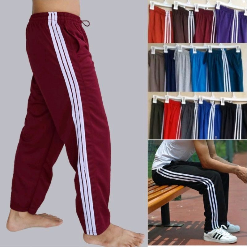 Quần Thể Thao ADIDAS Nhật Bản Kẻ Sọc Màu Đen Có Dây Thun Co Giãn Cỡ Lớn Cho Nữ