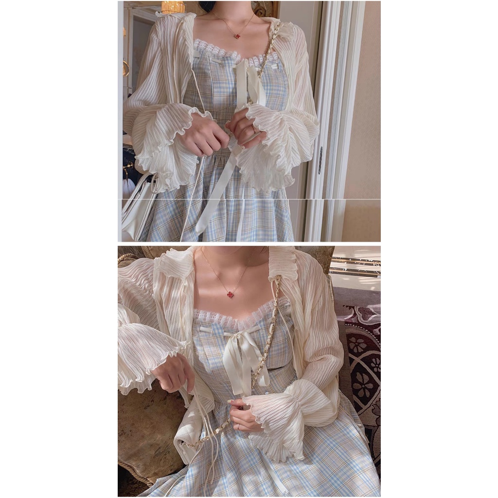 CÓ SẴN - Áo khoác voan mỏng nhẹ khoác ngoài vintage dành cho nữ