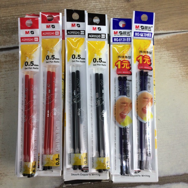 Hộp 40c ngòi bút gel nước MG nét 0.5mm, ruột bút thơm luyện chữ đẹp, hàn, trung