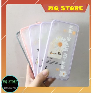 Ốp viền màu lưng nhám hoa cúc Iphone xs max chống sốc 4 góc cạnh