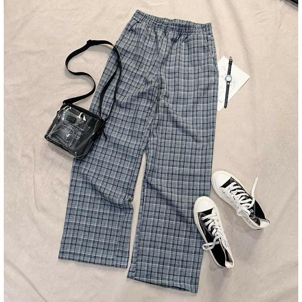 Quần Caro Ống Rộng Ulzzang Unisex