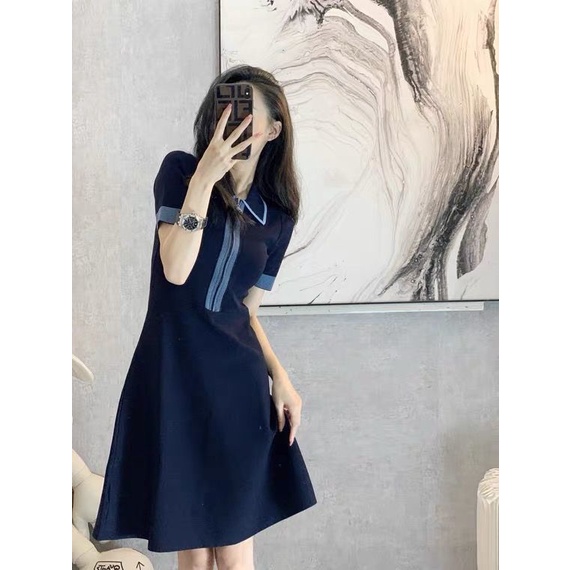 Đầm Dệt Kim Cổ Polo Tay Ngắn Dáng Ôm Thời Trang Mùa Hè Kiểu Pháp Hàng Mới Dành Cho Bạn Nữ 2021