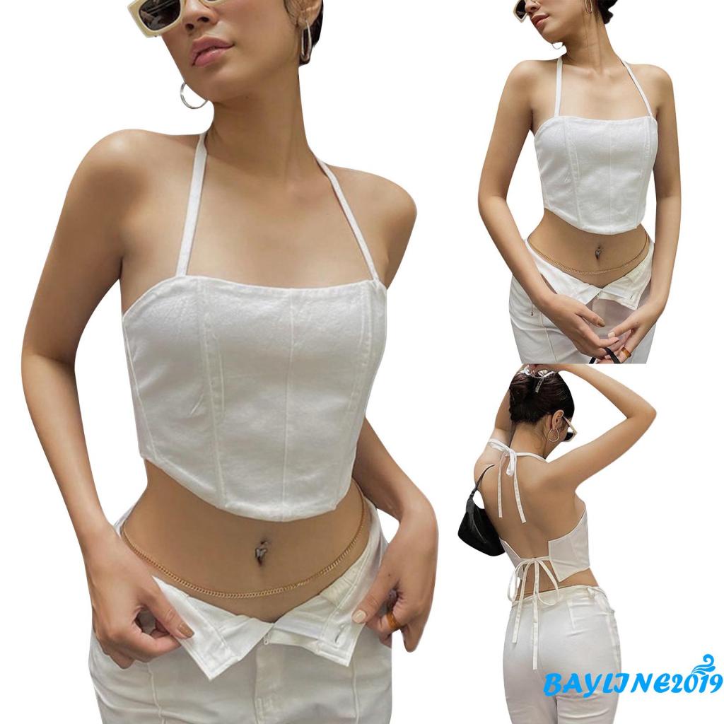 Áo Croptop Hai Dây Màu Sắc Thời Trang Mùa Hè Quyến Rũ Cho Nữ