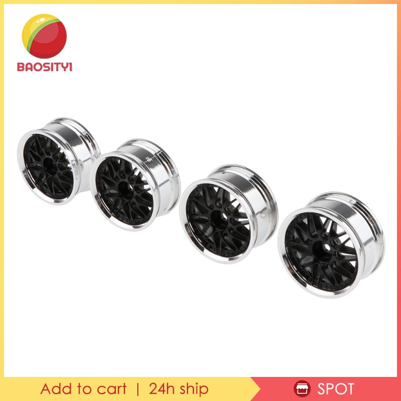 Bộ 4 Vành Bánh Xe Màu Bạc Tỉ Lệ 1: 10 Dành Cho Xe Đua HSP94123