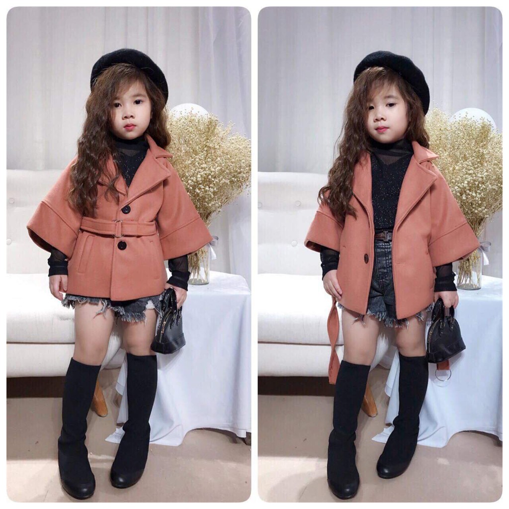 Áo dạ ống rộng, phong cách Hàn Quốc 2019 cho bé gái - ADTL