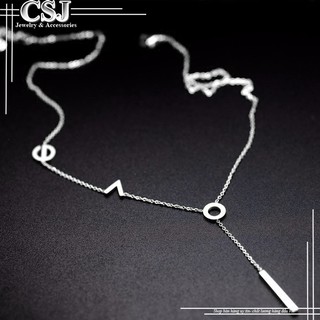 Dây chuyền titan chữ love cách điệu màu trắng