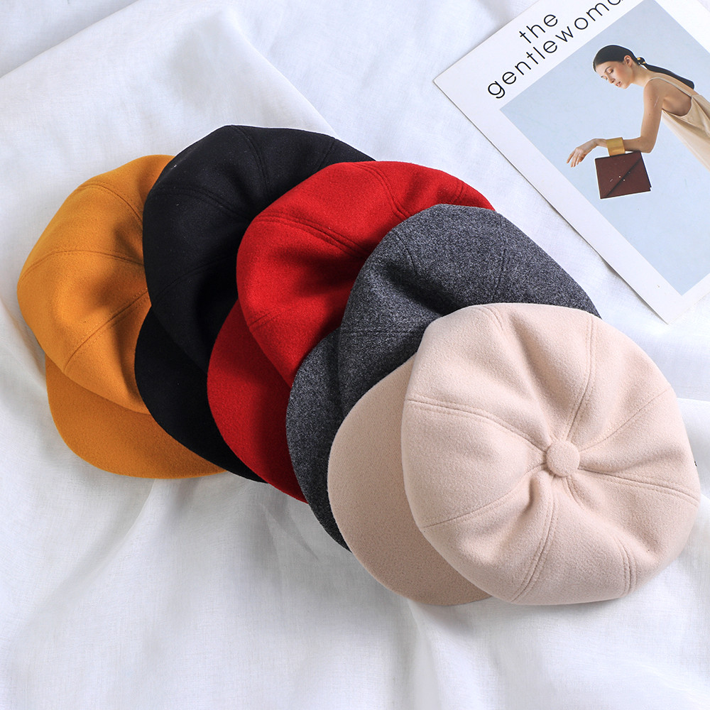 Mũ beret vải len màu sắc lựa chọn thời trang mùa đông cho nữ