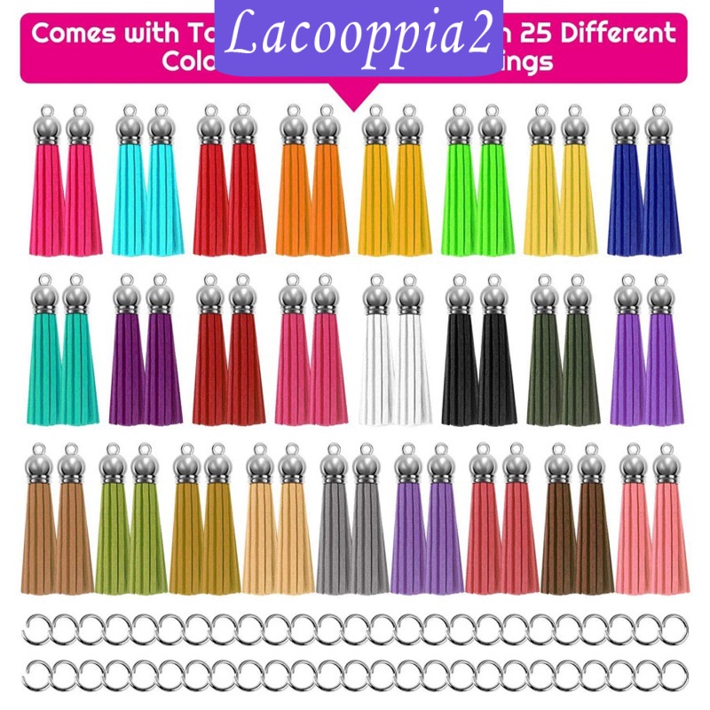 [LACOOPPIA2] 50pcs Tassel Leather Fringe Keychain Pendant DIY Jewelry Cellphone Straps