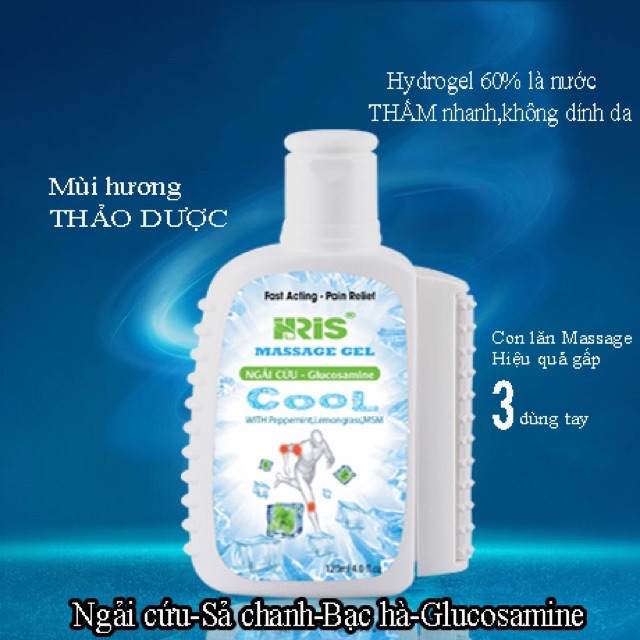 Dầu lạnh NGẢI CỨU  GLUCOSAMINE tinh dầu bạc hà 120ML