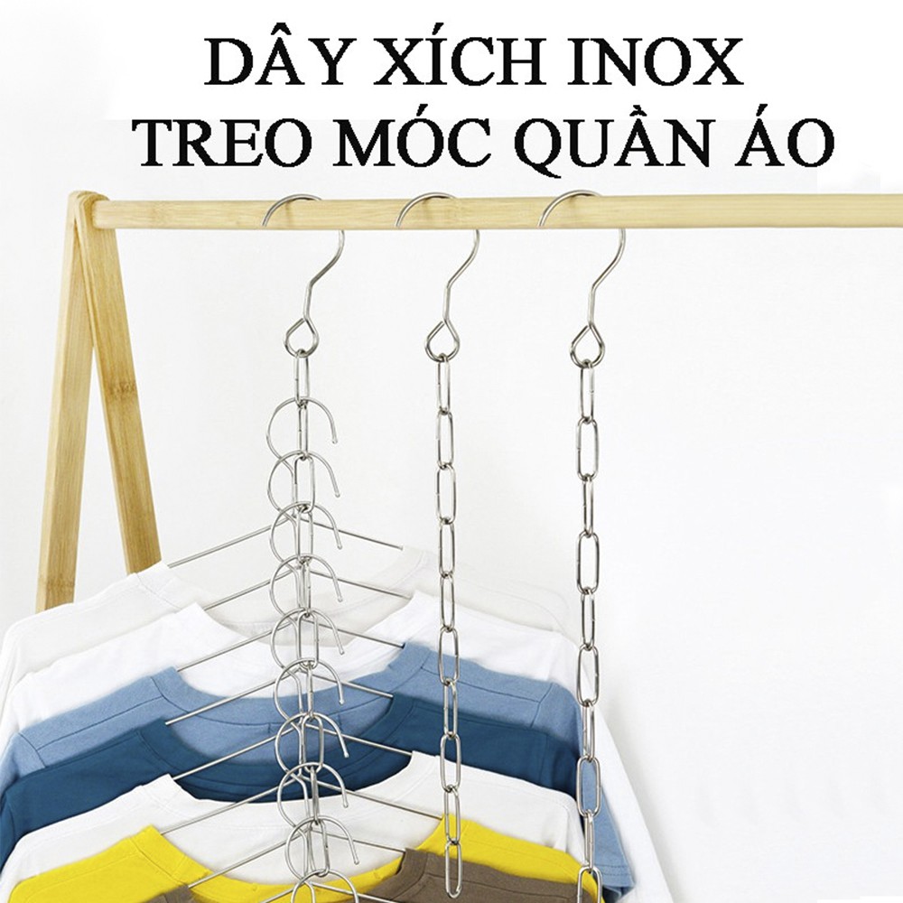 [Giá Xưởng] Dây Xích Inox/Sắt Mạ Treo Móc Quần Áo, Treo Đồ Đa Năng Thông Minh, Treo Trưng Bày Shop