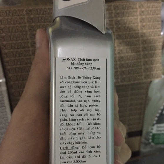 Phụ gia làm sạch hệ thống xăng Sonax Fuel System Cleaner 515100 - 250ml