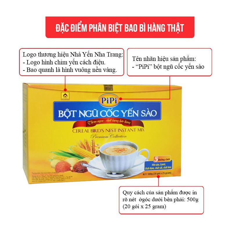 BỘT NGŨ CỐC YẾN SÀO PIPI HỘP 20 GÓI Y084 Nhà Yến Nha Trang | BigBuy360 - bigbuy360.vn