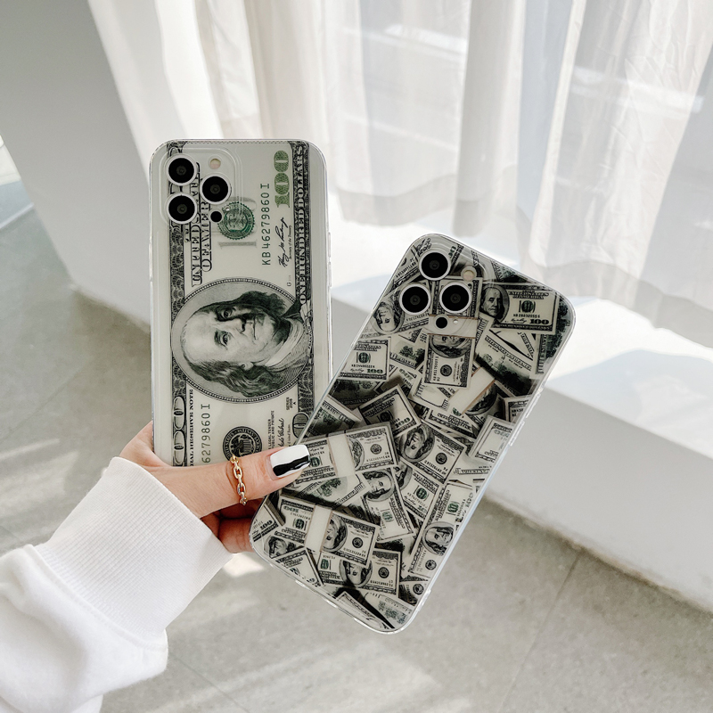 Usd Ốp Điện Thoại tpu Mềm Chống Sốc In Hình Tiền Đô La Cho iphone 7 8 plus xs xr 11 pro max 12 mini