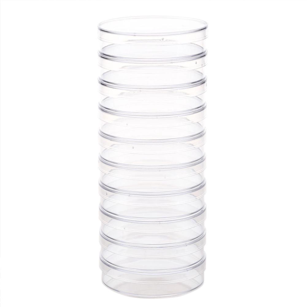 Bộ 10 đĩa Petri kích thước 35mm/55mm/60mm/70mm/100mm/150mm bằng polyester trong suốt tiện dụng