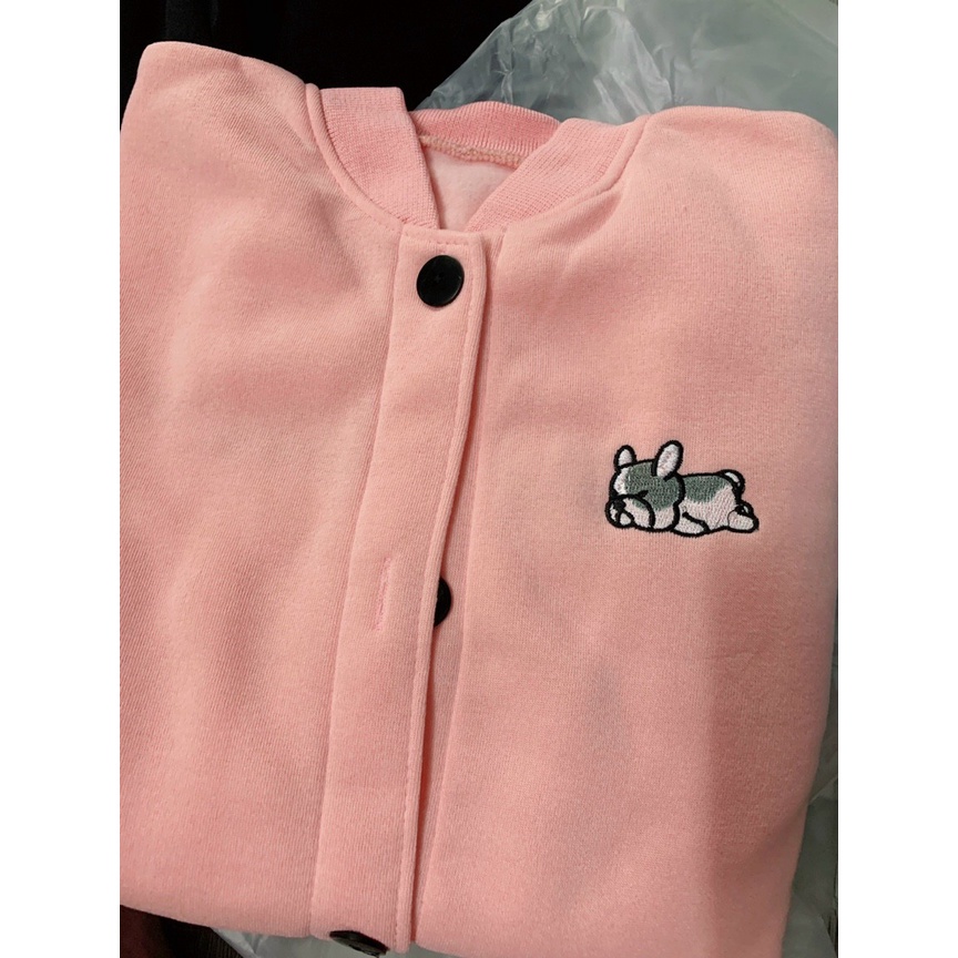 Áo Khoác Nỉ Bông Nữ Cardigan PUPPY LAZY 07.07 Unisex Form Rộng Freesize SENAVA AK06