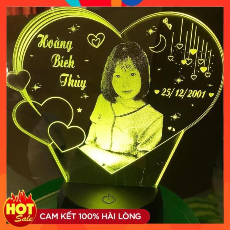 Đèn led 3D ngủ cho bé cực dễ thương 16 màu - Khắc chân dung theo yêu cầu,Quà tặng cho bé
