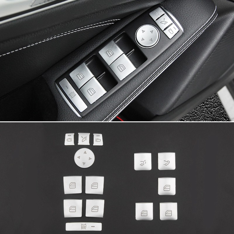Sticker dán nút nâng cửa sổ xe hơi chuyên dụng cho Mercedes Benz B C E Gla Cla Glk Gl Ml G