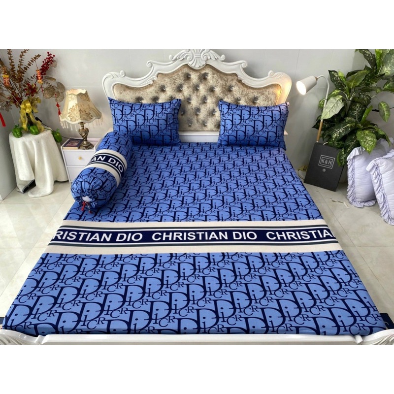 Bộ Drap thun hàn quốc 4 món hoạ tiết siêu sang