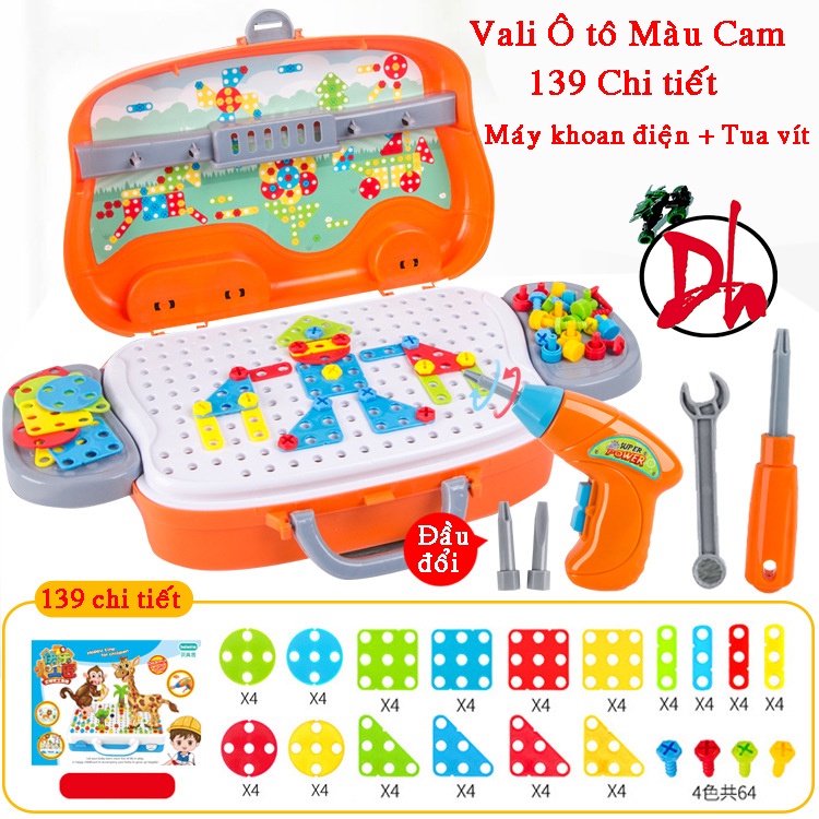 Bộ lắp ghép ốc vít kèm máy khoan vít