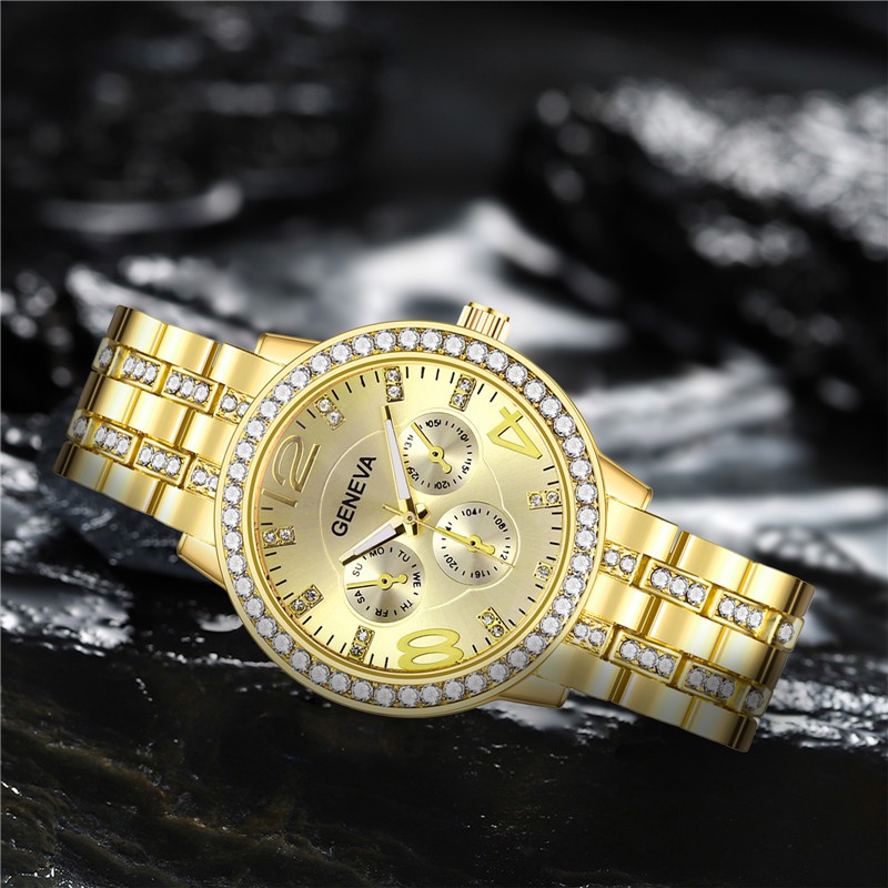Đồng Hồ Đeo Tay Geneva Mạ Vàng Hồng Đính Đá Nhân Tạo Sang Trọng Cho Nữ | BigBuy360 - bigbuy360.vn
