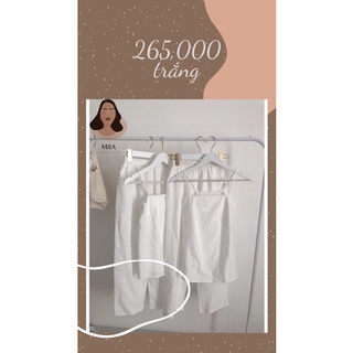 Set áo 2 dây quần dài chất đũi mỏng có sẵn