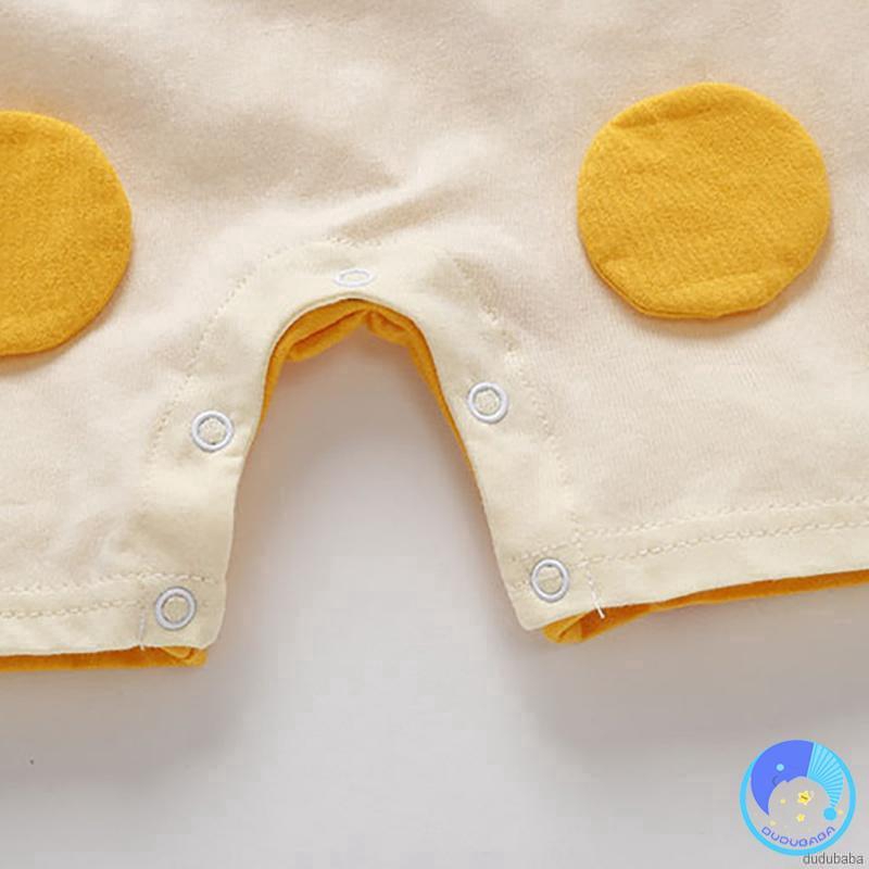 Áo Liền Quần Ngắn Tay In Hình Quả Trứng Đáng Yêu Cho Bé
