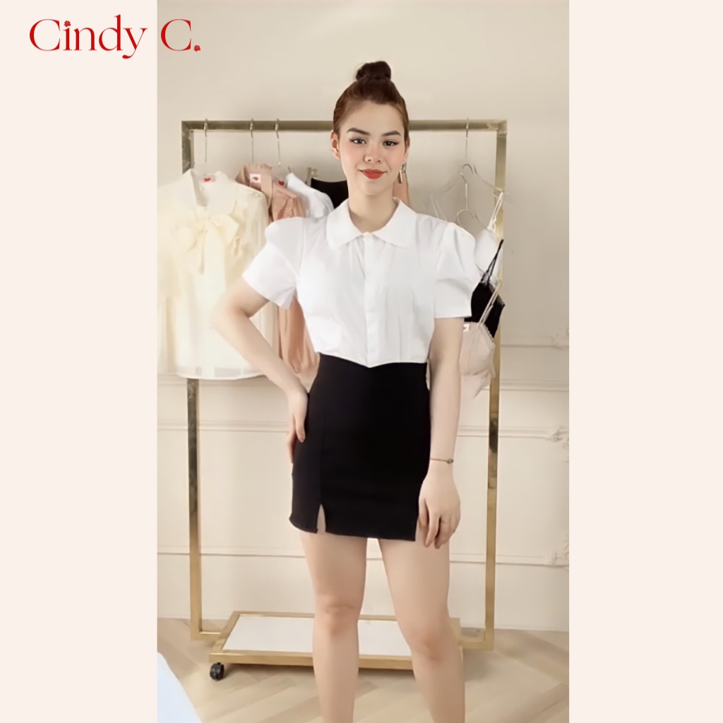 Áo ngắn tay Angie CINDY C chất liệu Kate thiết kế nhẹ nhàng nữ tính 075