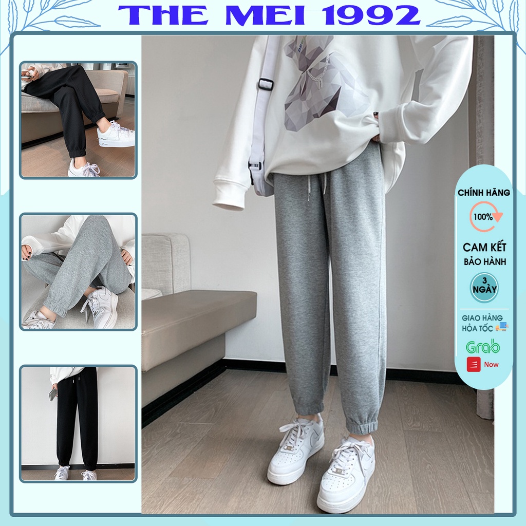 Jogger nữ The Mei 1992 - quần jogger  nữ cao cấp vải len đan hàng Quảng Châu loại 1, chất mềm dày dặn cực ấm 2021