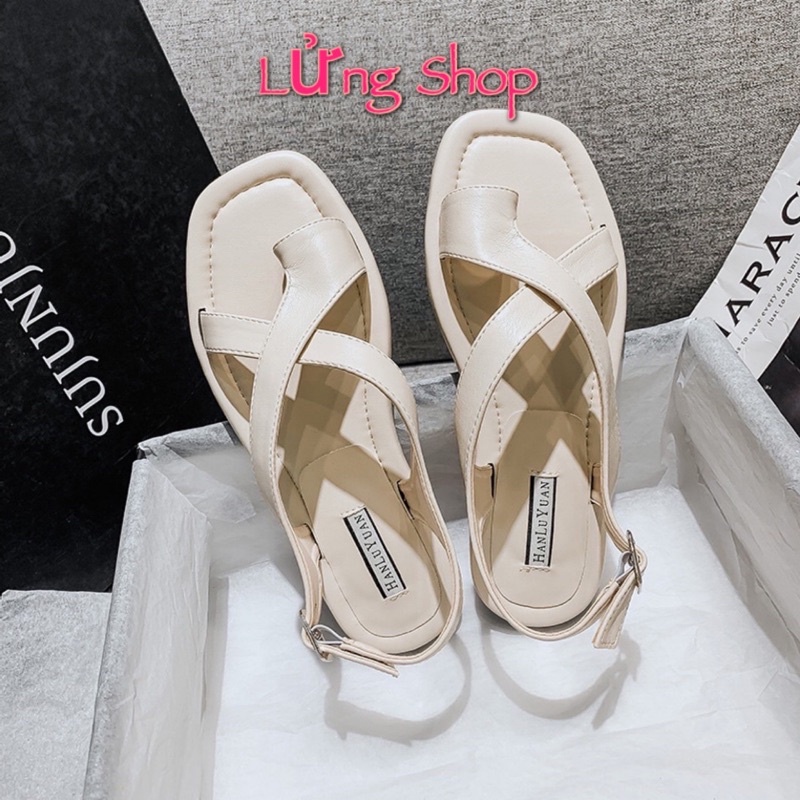 Dép Sandal Nữ Xỏ Ngón 2 quai chéo Lửng Shop,dép quai hậu đi học đi chơi đi biển hót 2022