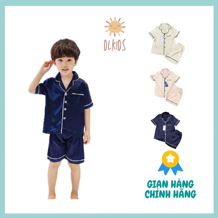 Bộ Pijama Cho Bé Trai Mặc Nhà Hè Chất Lụa Mát Hàng Đẹp