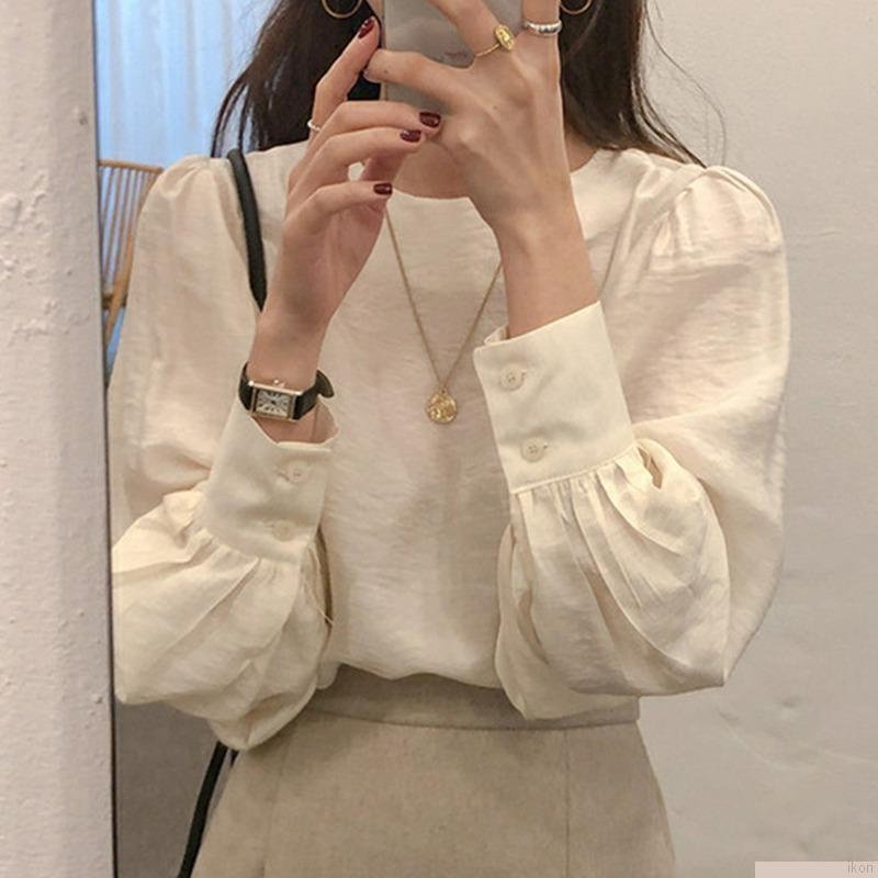 Áo thun nữ cổ tròn màu trơn