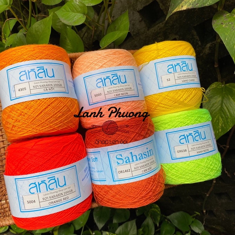 Sợi SAHASIN 200gram Thái Lan, Sợi Thái 0.8mm Đan Móc Váy Đầm Mùa Hè, Áo Dài