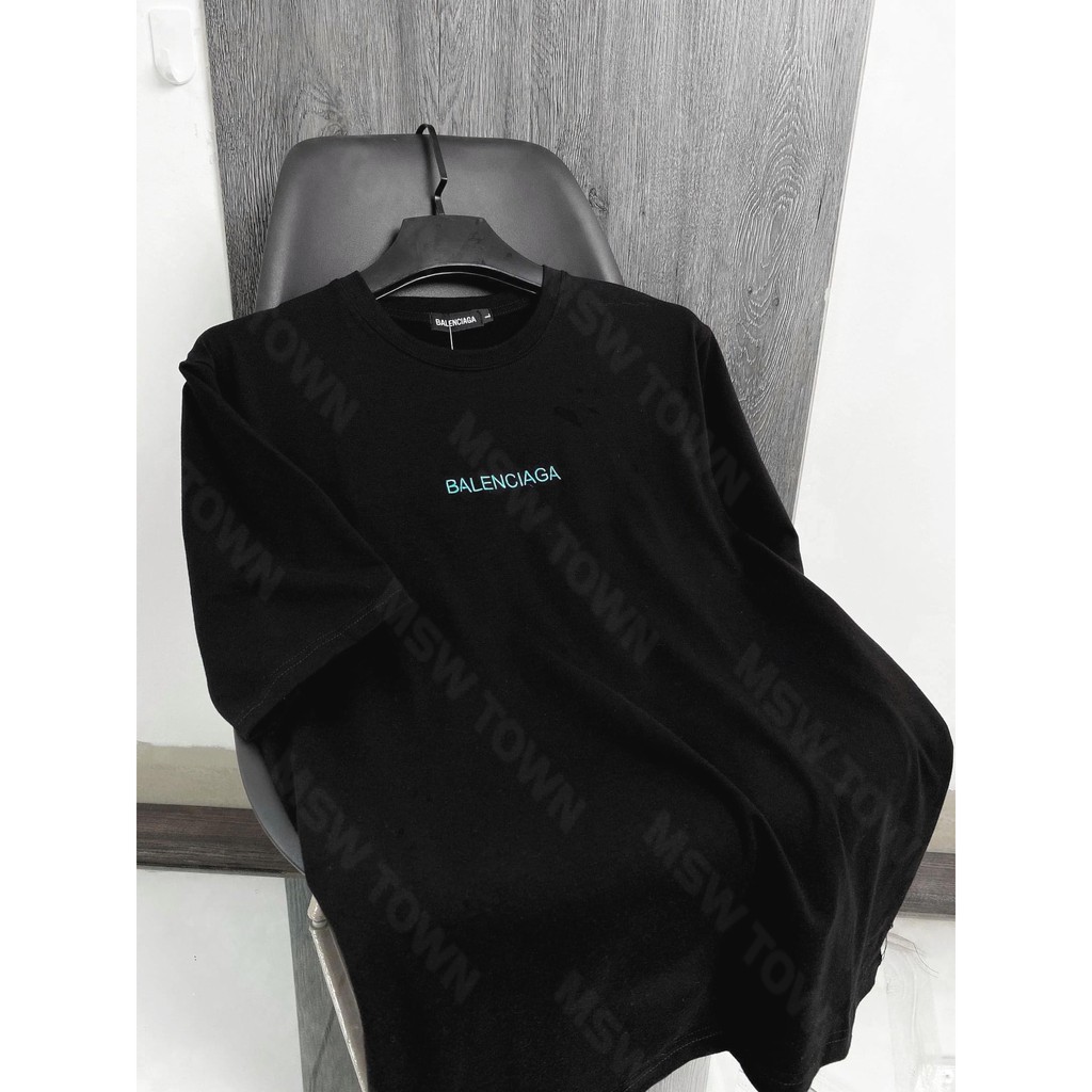 Áo thun tay lỡ thêu xanh , áo cotton nam nữ unisex , MSW Town | BigBuy360 - bigbuy360.vn