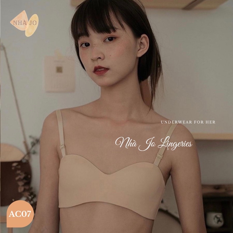 Áo cúp ngang chống tụt không gọng AC07 Nhà Jo chất đúc su