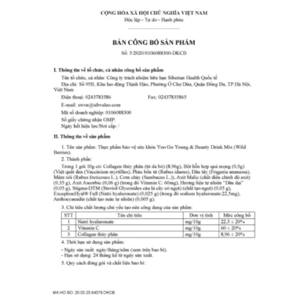 COLLAGEN Thủy Phân Đẹp Da YOO GO YOUNG & BEAUTY DRINK MIX