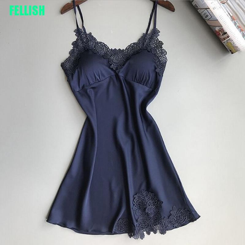 Đầm Ngủ Lụa Phối Ren Gợi Cảm Cho Nữ