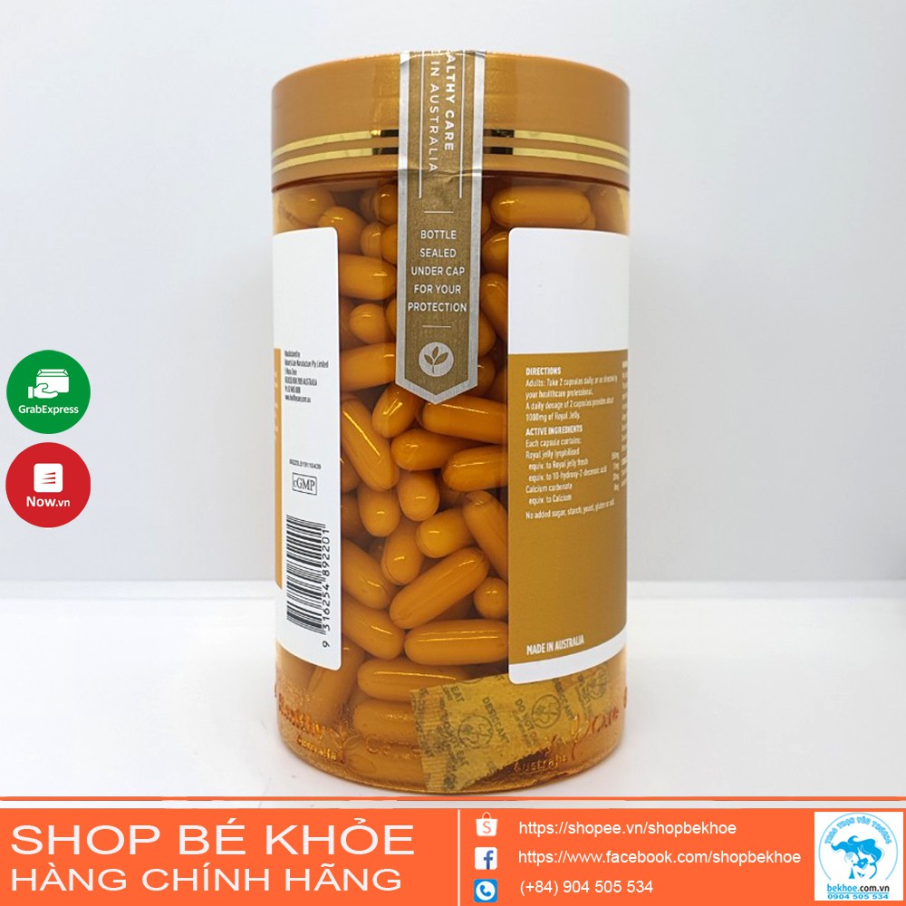 Sữa ong chúa Healthy Care Royal Jelly 1000 365 viên - Ong Chúa Úc | Thế Giới Skin Care