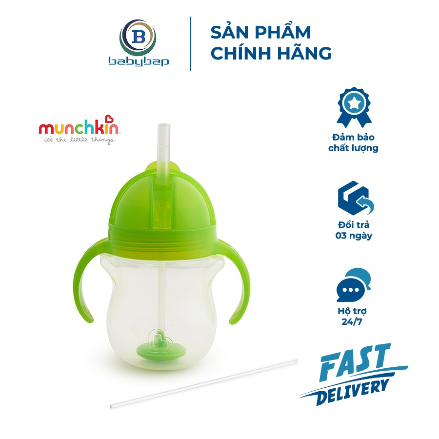 Cốc Ống Hút Mọi Tư Thế Munchkin 207ml Phù Hợp Với Bé từ 6 Tháng Tuổi Trở Lên