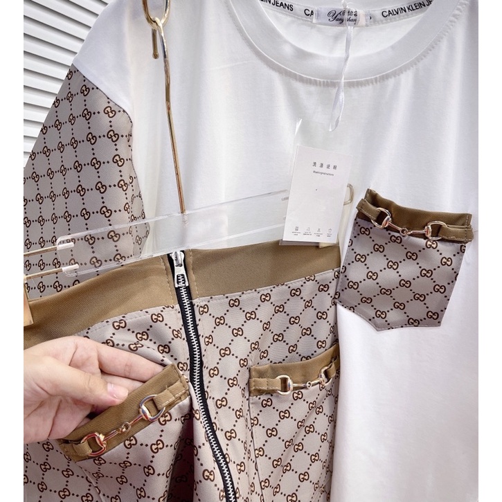 ✔ 𝗙𝗥𝗘𝗘 𝗦𝗛𝗜𝗣 SÉT VÁY GG SIÊU SANG DIỆN LÊN ĐẸP LẮM Ạ  ÁO CHẤT COTTON TÀU Ạ