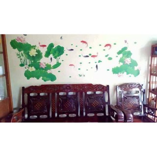 decal dán tường hoa sen
