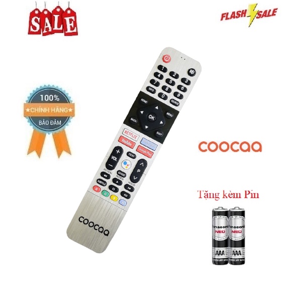 Remote Điều khiển tivi Coocaa giọng nói- Hàng mới chính hãng theo máy Coocaa 100% Tặng kèm Pin!!!