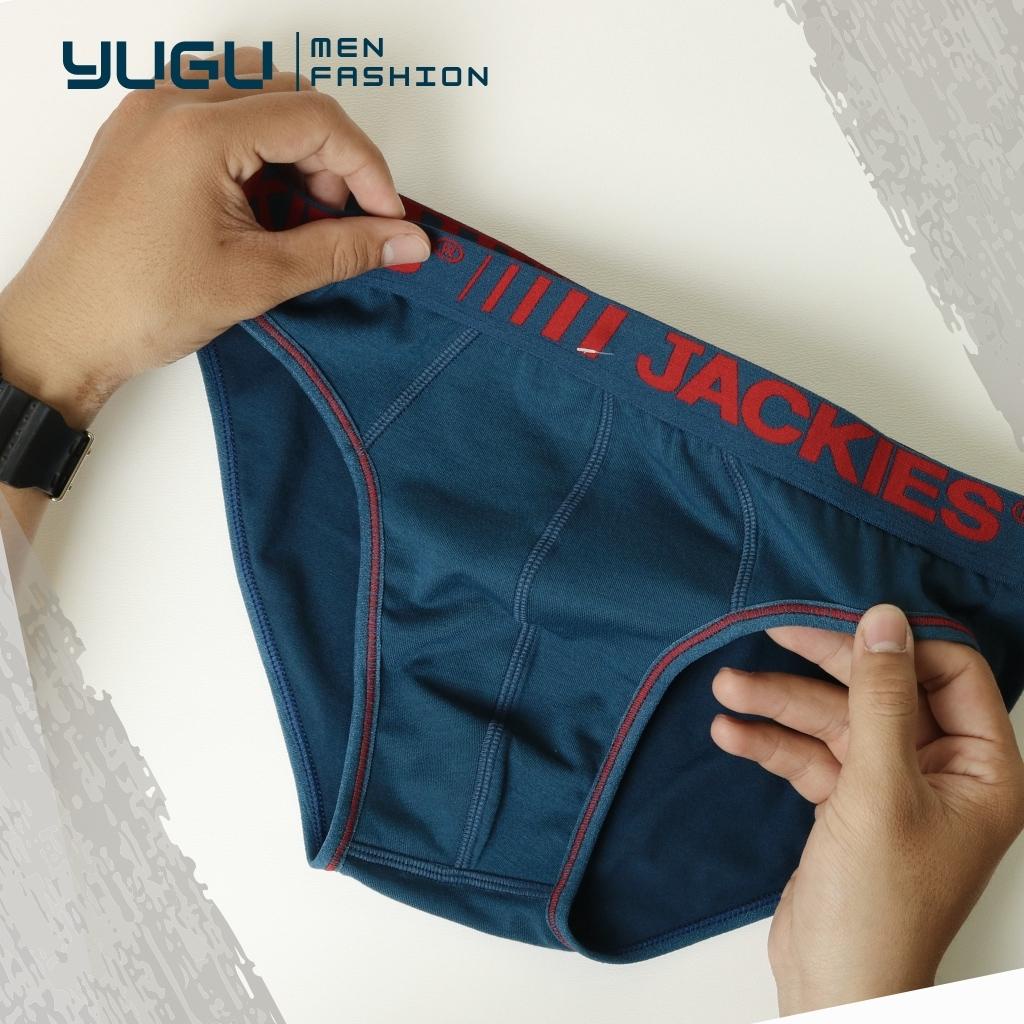 Quần lót tam giác nam cotton cao cấp JACKIES S03 -YUGU- Quần sịp nam thun 40kg-85kg chính hãng Việt Nam, 1 chiếc che tên