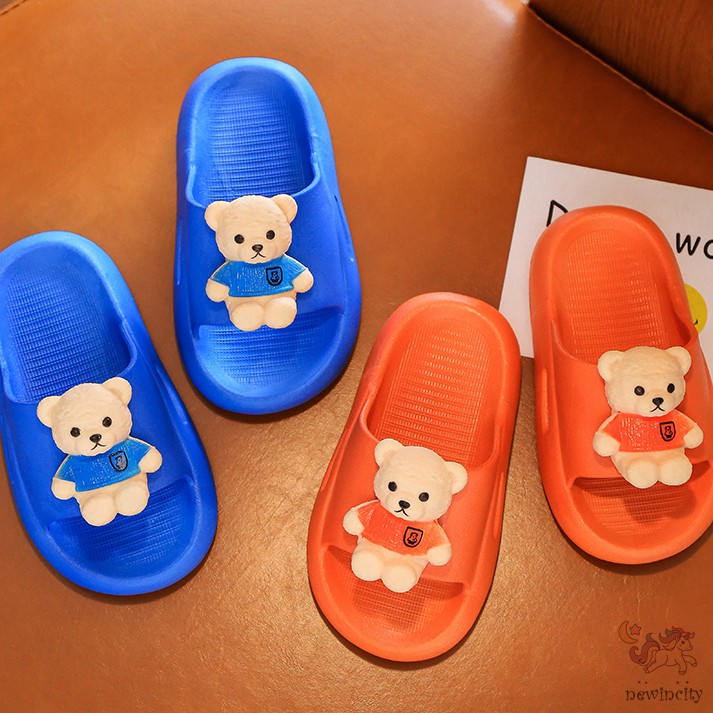 Dép Đế Mềm Chống Trượt Hình Gấu Hoạt Hình Cho Bé