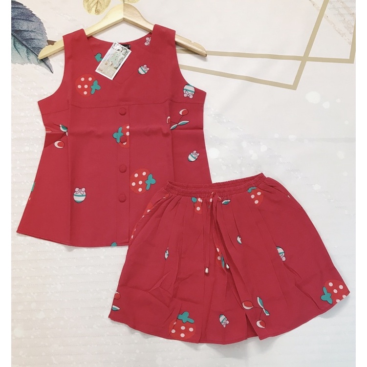 XẢ KHO đồ bộ nữ quần giả váy( có quần bên trong) vải lụa mềm, mịn, mát hợp thời trang.
