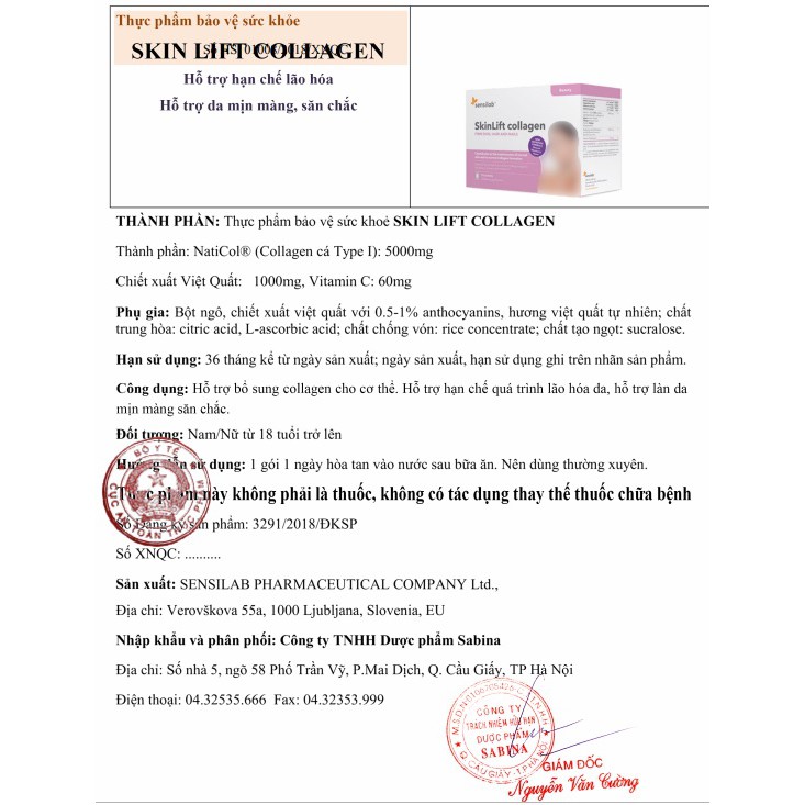 Skinlift Collagen Làm Chậm Quá Trình Lão Hóa, Giúp Da Sáng Mịn Tự Nhiên