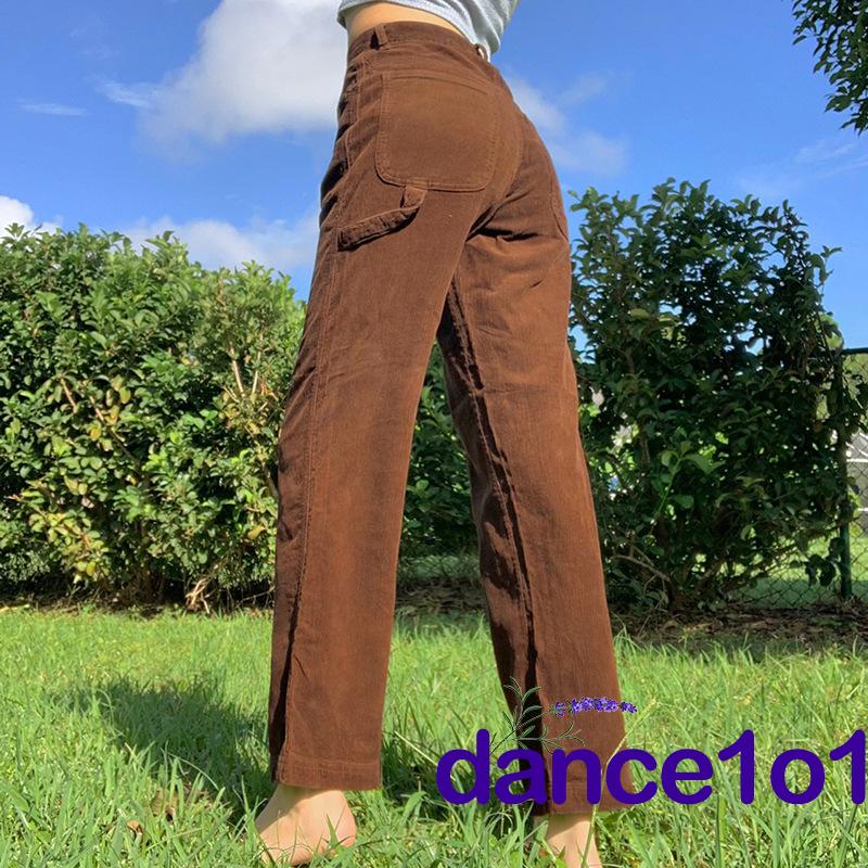 Quần nhung dài lưng cao màu trơn thời trang cho nữ 2021